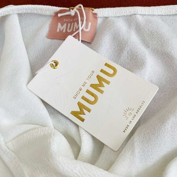 Show Me Your MuMu White Bodysuit One Shoulder Sleeveless in Bone Size Small - Picture 7 of 10